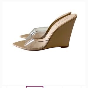 Schutz Luci Vinyl Wedge Sandals size 8.5 b